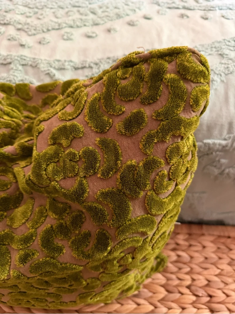 Decorative Cut Velvet Throw Pillow with Insert 18”x18”